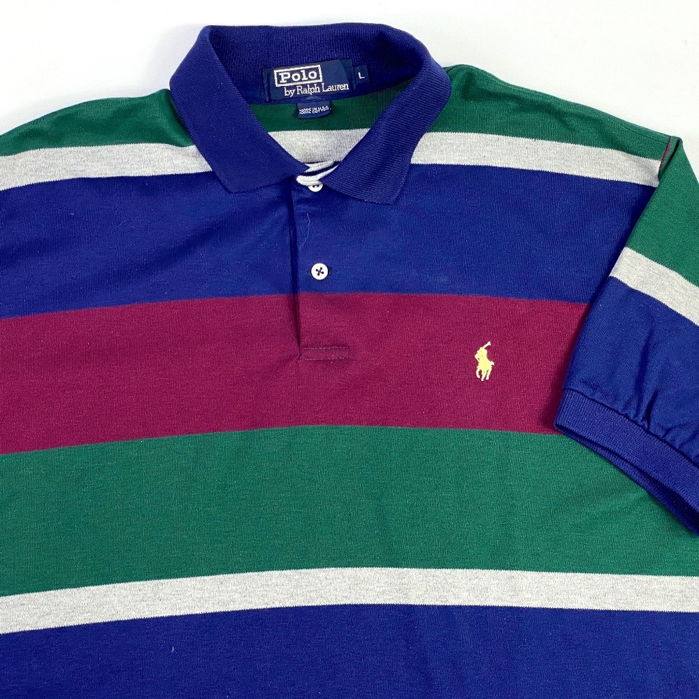 (sold)Vintage Polo Ralph Lauren Single Stitch Short Sleeve Polo Shirt Mens